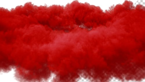Vibrant Red Smoke Cloud Transition Element