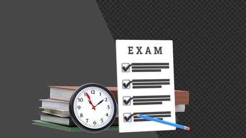 3D Animation of Exam Preparation | Alpha Channel
