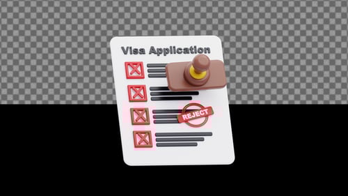 3D Visa Application Rejected Animation | Alpha Loop
