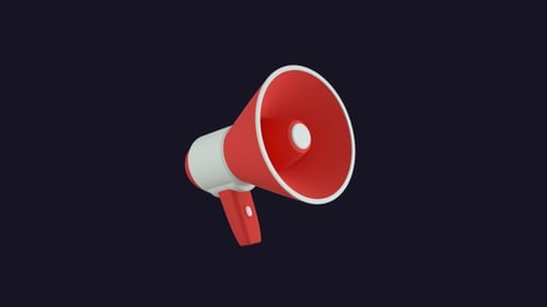 Animated 3D Megaphone for Corporate Announcements and Marketing