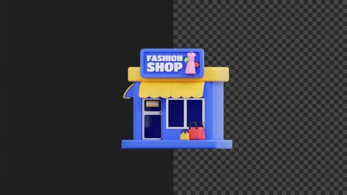 3D-Animation für Modegeschäfte, transparenter Hintergrund