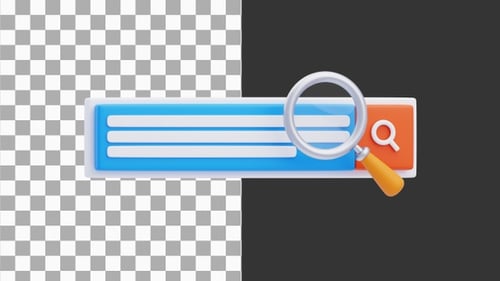 3D Animation of Search Bar | Alpha Channel
