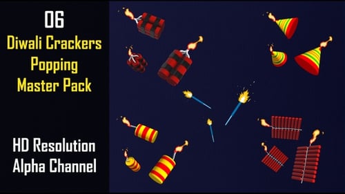 Animated Decorative Diwali Firecrackers Falling Elements