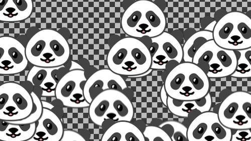 Animated Cartoon Pandas Seamless Pattern Background