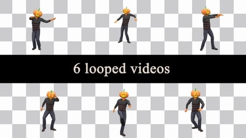 Halloween Pumpkin Head Character 3D Animation Pack