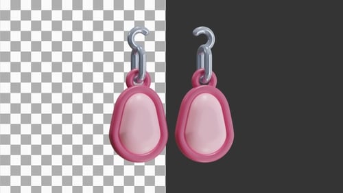 3D Animation of Minimalist Pearl Earrings with Soft Shadows | Alpha Channel