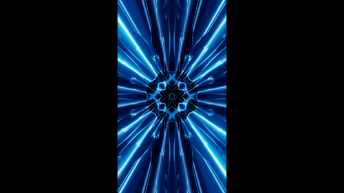 Vertikales Video, blinkende blaue Neonstrahlen, VJ-Loop-Animation