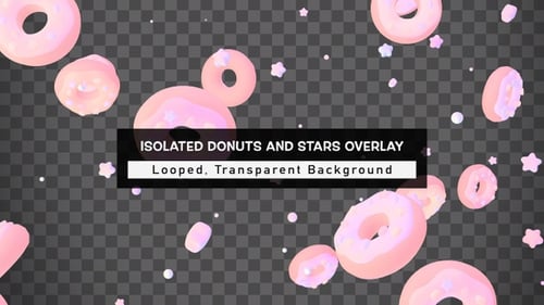 Falling Pink Donut Sprinkles Food Animation Overlay
