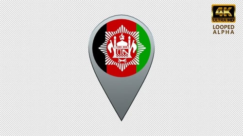 3D Rotating Afghanistan Flag Location Pin Icon