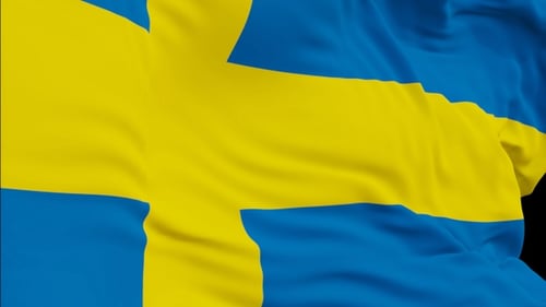Realistic Waving Sweden Flag Vertical Animation