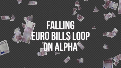 Fallende Euro-Banknoten auf Alpha