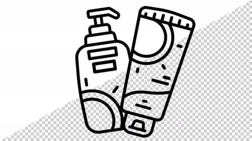 Animated Outline Beauty Product Icons with Subtle Glow