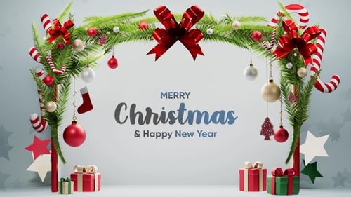 Merry Christmas 3D Background on Loop