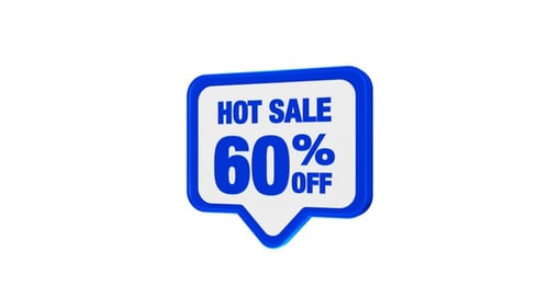 Modern 3D Hot Sale 60 Percent Off Discount Badge