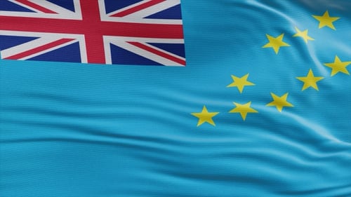 Realistic Waving Flag of Tuvalu Animation