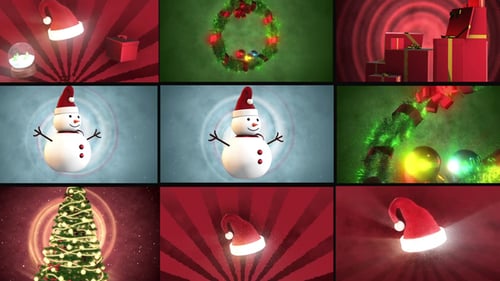 3D Animated Christmas Holiday Elements Pack