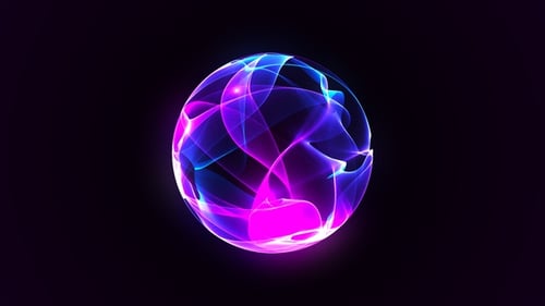 Colorful Particles Sphere Background Loop