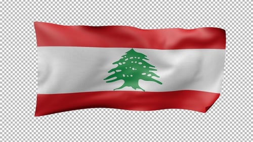 Realistic Waving Flag of Lebanon Animation