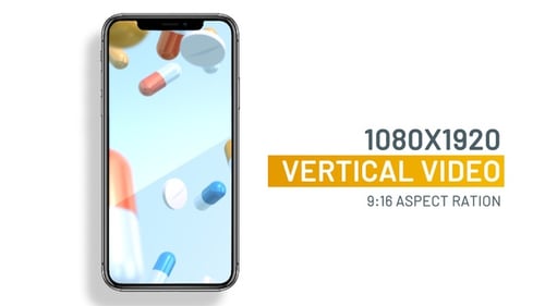 Falling medical pills and capsules vertical background animation