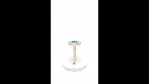 Verlobungsring aus Gold mit Aquamarin und Diamanten