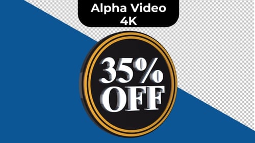 3D Animated Discount Sale Offer Badge Spin