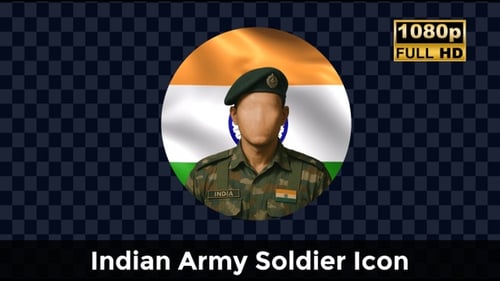 Animated Circular Profile Frame with Waving India Flag and Soldier