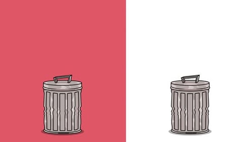 Pack Of 2 Garbage Cans jumping On Alpha And White Loop