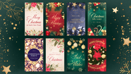 Festive Vertical Christmas and New Year Greetings