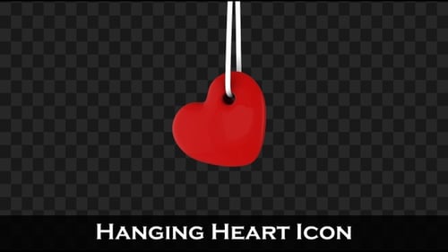 Swinging Red 3D Heart Animation for Romance and Love