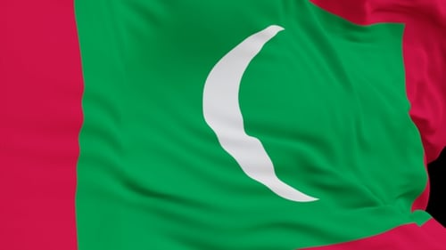 The Maldives with alpha channel waving in the wind in slow motion