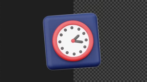 3D-Uhrschnittstellen-Symbolanimation