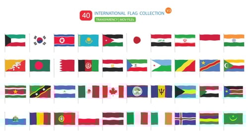 Animated Waving International Flag Collection