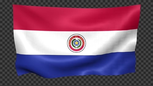 Dynamic Waving Flag of Paraguay with Seamless Loop