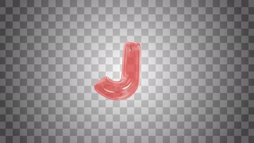 Fluid Red Jelly Letter J Morphing Animation
