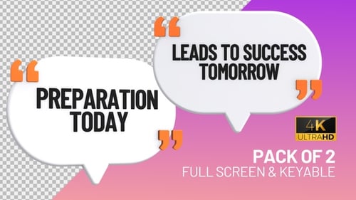 3D Speech Bubble Quote Text Reveal Animation