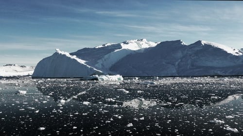 Icebergs in the ocean. Antarctica landscape. Wonders of nature. Global Warming and Climate Change.