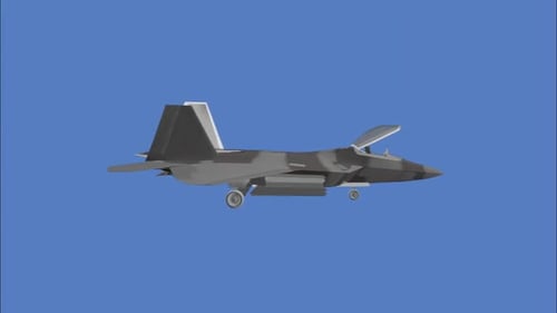 Animated 3D Fighter Jet Rotating with Alpha Channel