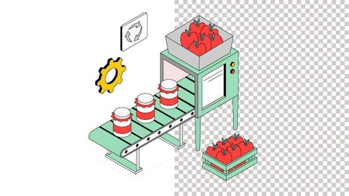Packing Machine Animation Alpha Channel