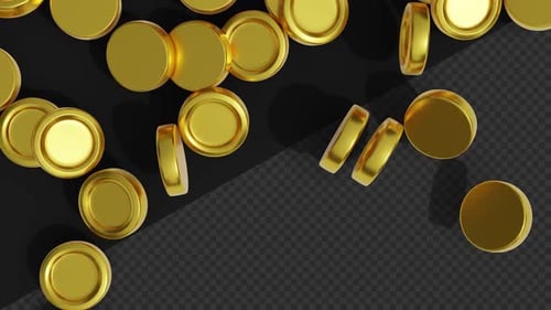Falling Golden Coins Transition Overlay