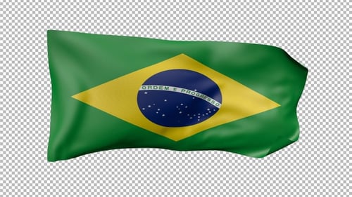 Brazil Waving Flag Transparent Alpha