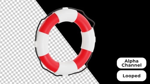 3D Animated Lifebuoy | Alpha Channel