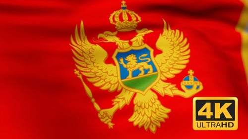 La bandera de Montenegro ondea 4K en el Día de la Independencia