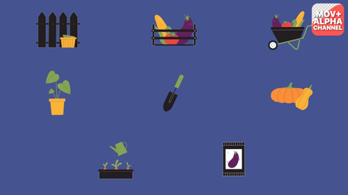 Icons beim Gärtnern und Wachsen | Bewegte Grafiken