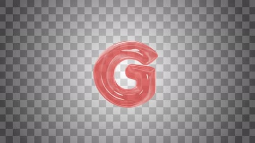 Red Liquid Letter G Morphing Animation Reveal