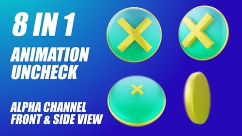 Glossy 3D X Mark Icon and Morphing Button Animations