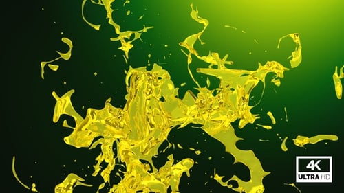 Dynamic Yellow Liquid Splash Transition Element