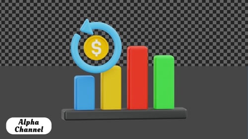 3D Return on Investment ROI Bar Chart Animation | Alpha Channel