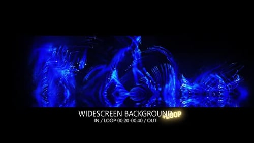Abstract Flowing Blue Light Particle Widescreen Loop Background