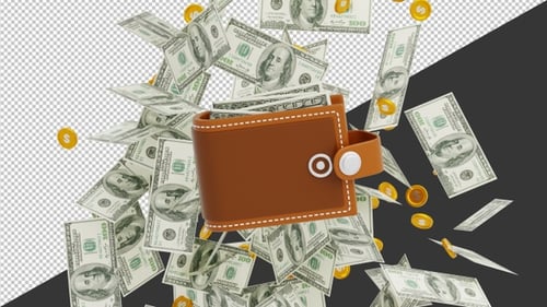 3D Cash Explosion | Alpha Channel