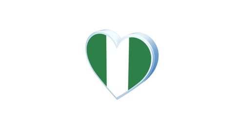 Pulsating Nigerian Flag Heart Animation